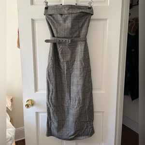 Jean Paul Gaultier Corseted Plaid Strapless Dress